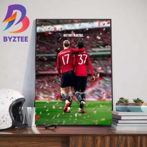 History Makers Alejandro Garnacho And Kobbie Mainoo Became The First Teen Duo To Score In A FA Cup Final Wall Decor Poster Canvas