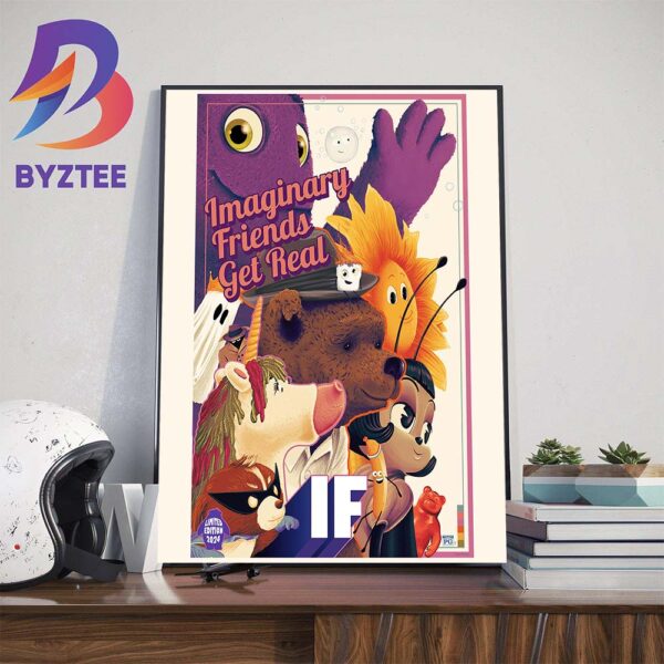 Imaginary Friends Get Real If Movie Official Poster Limited Edition 2024 Home Decor Poster Canvas