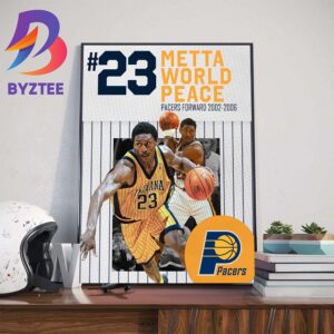 Indiana Pacers 23 Metta World Peace Pacers Forward 2002-2006 Home Decor Poster Canvas
