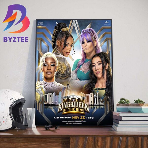 Jade Cargill And Bianca Belair Vs Indi Hartwell And Candice Lerae At WWE The Countdown To King And Queen Of The Ring 2024 Wall Decor Poster Canvas