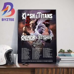 Klash Of The Titans North America Tour 2024 Kreator Testament And With Special Guests Possessed Wall Decor Poster Canvas