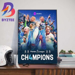 Manchester City Are Premier League Ch4mpions Once Again Wall Decor Poster Canvas