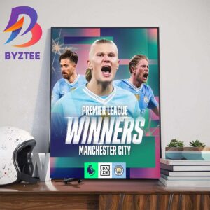Manchester City Are Winners 2024 Premier League Champions Wall Decor Poster Canvas