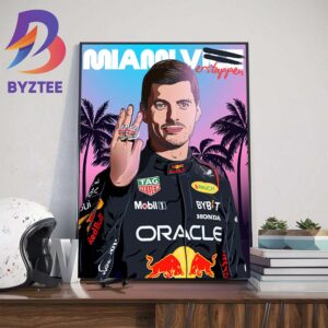 Max Verstappen With Two Rings 2022 and 2023 At Miami GP Home Decor Poster Canvas
