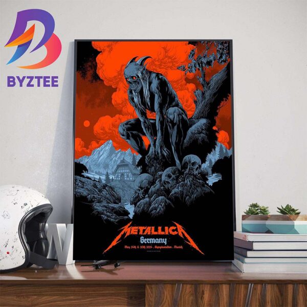 Metallica World Tour M72 Munich at Olympiastadion Munich Germany May 24th And 26th 2024 Wall Decor Poster Canvas