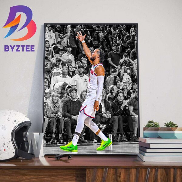 New York Knicks Jalen Brunson Putting The City Of New York On His Back Home Decoration Poster Canvas