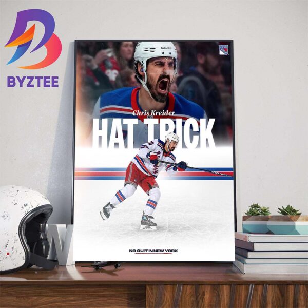 New York Rangers Chris Kreider Hat Trick Helps Rangers Eliminate Hurricanes In Game 6 Wall Decor Poster Canvas