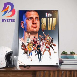 Nikola Jokic 3x NBA Most Valuable Player In NBA Awards Home Decoration Poster Canvas