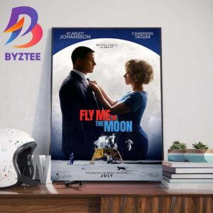 Official Poster Fly Me To The Moon With Starring Scarlett Johansson And Channing Tatum Wall Decor Poster Canvas