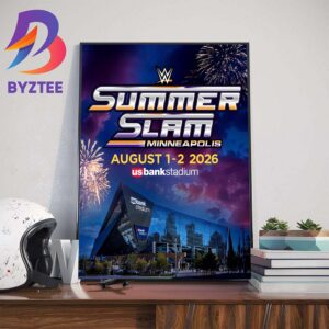 Official Poster For WWE SummerSlam At US Bank Stadium Minneapolis MN August 1-2 2026 Wall Decor Poster Canvas