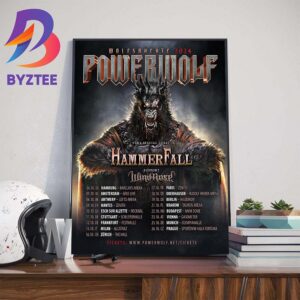 Powerwolf Wolfsnachte 2024 With Very Special Guest Hammer Fall Wall Decor Poster Canvas