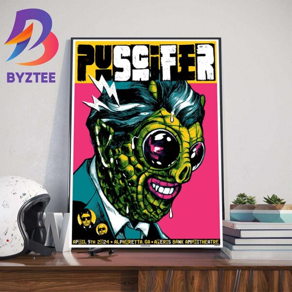 Puscifer Poster At Ameris Bank Amphitheatre Alpharetta GA April 9th 2024 Home Decor Poster Canvas