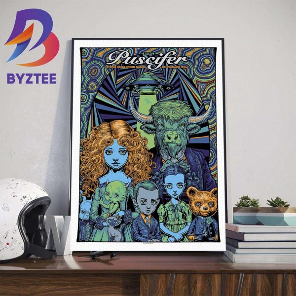 Puscifer Poster At Cynthia Woods Mitchell Pavilion The Woodlands TX April 13th 2024 Home Decor Poster Canvas