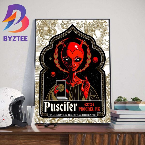 Puscifer Version Red Poster At Talking Stick Resort Amphitheatre Phoenix AZ April 17th 2024 Home Decor Poster Canvas