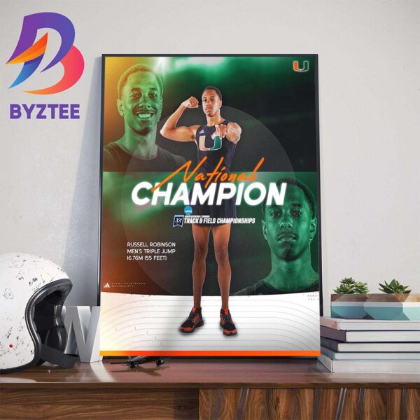 Russell Robinson Is The 2024 NCAA Division I Indoor Track And Field Championships National Champion Wall Decor Poster Canvas