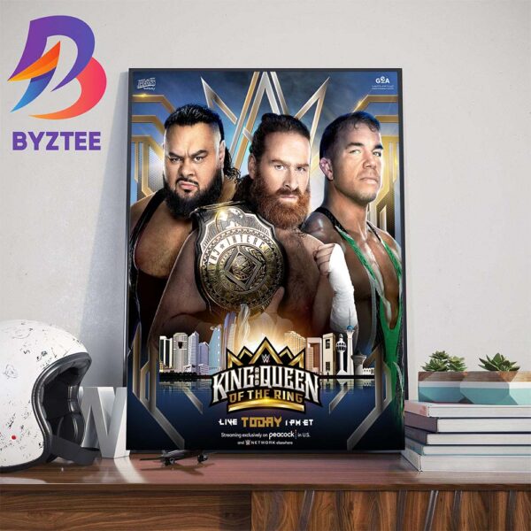 Sami Zayn Defends Against Bronson Reed And Chad Gable At WWE King And Queen Of The Ring 2024 Wall Decor Poster Canvas