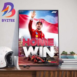 Scuderia Ferrari F1 Team Charles Leclerc Home Win At Monaco GP Wall Decor Poster Canvas