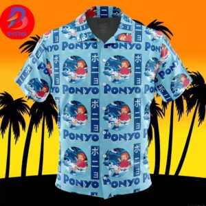 Sea Creatures Ponyo Studio Ghibli For Men And Women In Summer Vacation Button Up Hawaiian Shirt