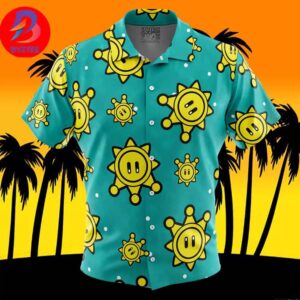 Shine Sprite Pattern Super Mario For Men And Women In Summer Vacation Button Up Hawaiian Shirt