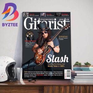 Slash On The Cover Of Netherlands Gitarist Magazine June 2024 Wall Decor Poster Canvas