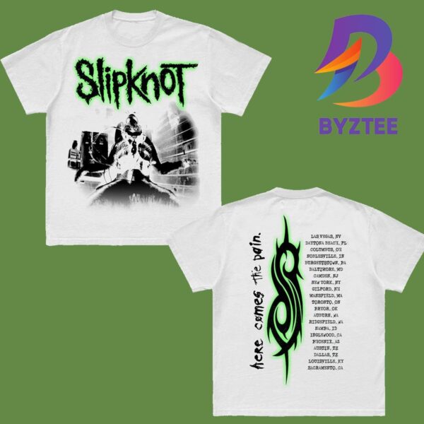 Slipknot S Logo And Here Comes The Pain 25th Anniversary With Tour Cities Listed Classic T-Shirt