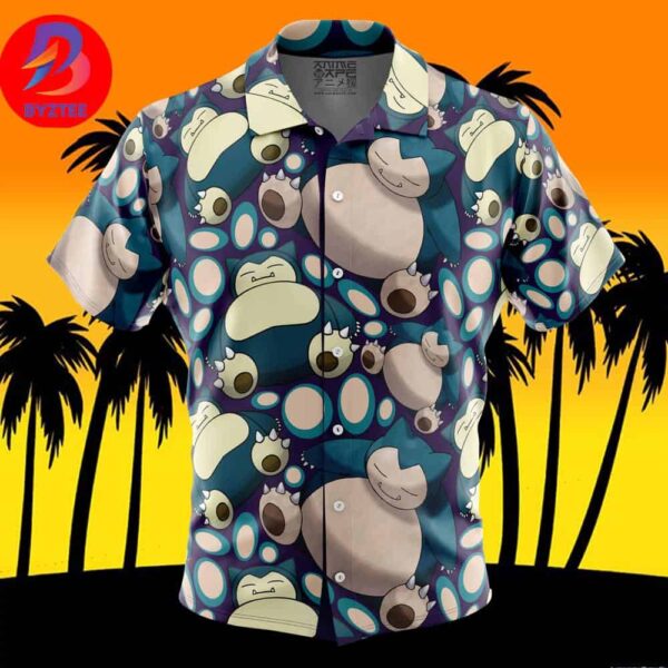 Snorlax Pokemon For Men And Women In Summer Vacation Button Up Hawaiian Shirt