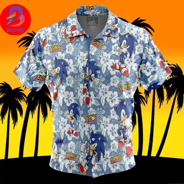 Sonic Pattern Sonic The Hedgehog For Men And Women In Summer Vacation Button Up Hawaiian Shirt