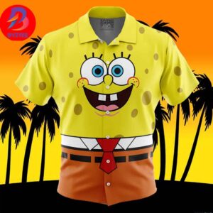 Spongebob SquarePants Nickelodeon For Men And Women In Summer Vacation Button Up Hawaiian Shirt