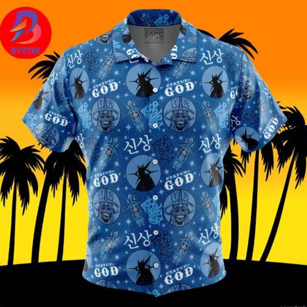 Statue of God Solo Leveling For Men And Women In Summer Vacation Button Up Hawaiian Shirt