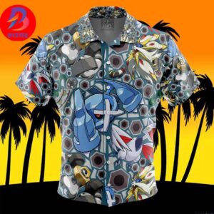 Steel Type Pokemon Pokemon For Men And Women In Summer Vacation Button Up Hawaiian Shirt