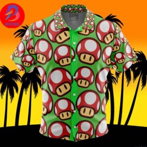 Super Mushroom Super Mario For Men And Women In Summer Vacation Button Up Hawaiian Shirt
