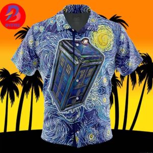 Tardis Starry Night Doctor Who For Men And Women In Summer Vacation Button Up Hawaiian Shirt