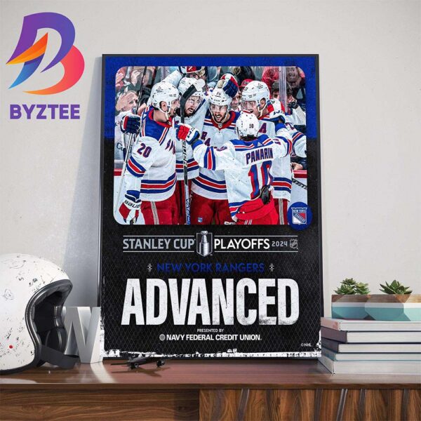 The New York Rangers Advanced Stanley Cup Playoffs 2024 Home Decor Poster Canvas