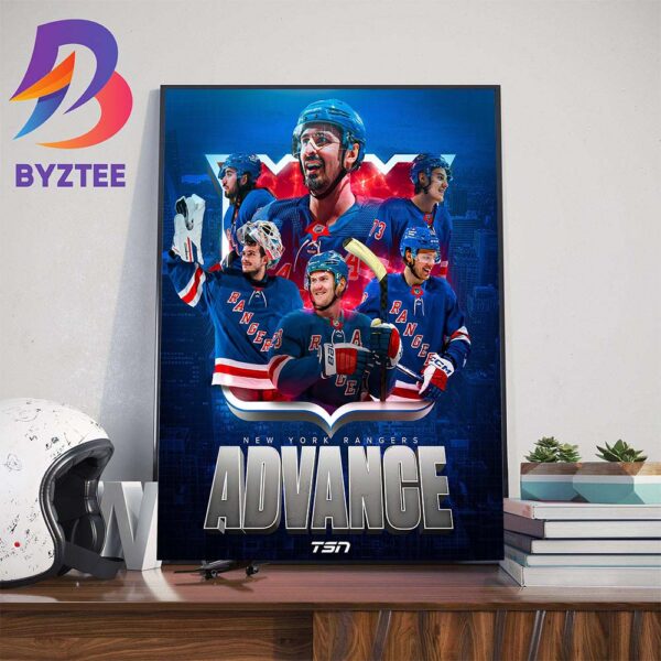 The New York Rangers To Advance To Second Round 2024 Stanley Cup Playoffs Home Decor Poster Canvas