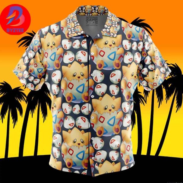 Togepi Pokemon For Men And Women In Summer Vacation Button Up Hawaiian Shirt