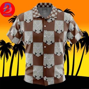 Training Corps Attack on Titan For Men And Women In Summer Vacation Button Up Hawaiian Shirt