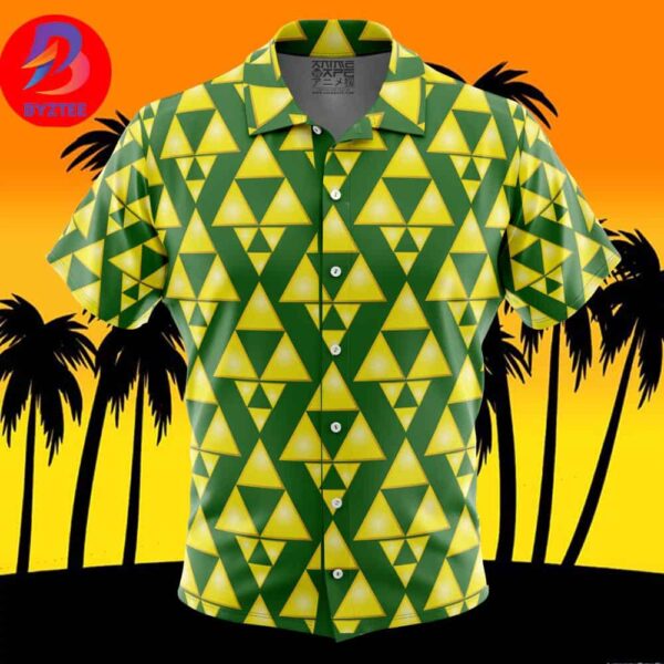 Tri Force The Legend of Zelda For Men And Women In Summer Vacation Button Up Hawaiian Shirt