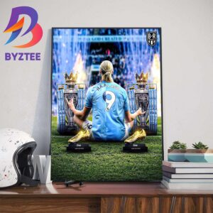 Two Seasons Two Premier League Titles Two Golden Boots Winner Is Erling Haaland Wall Decor Poster Canvas