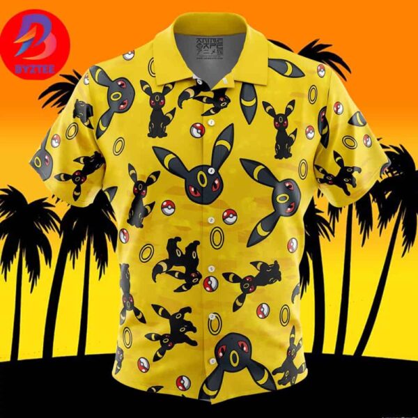 Umbreon Pattern Pokemon For Men And Women In Summer Vacation Button Up Hawaiian Shirt