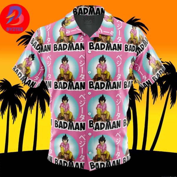 Vegeta Pink Badman Dragon Ball Z For Men And Women In Summer Vacation Button Up Hawaiian Shirt