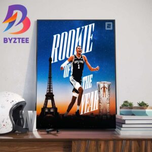 Victor Wembanyama Made History As The First French Player To Be Honored With The Rookie Of The Year Award Home Decoration Poster Canvas