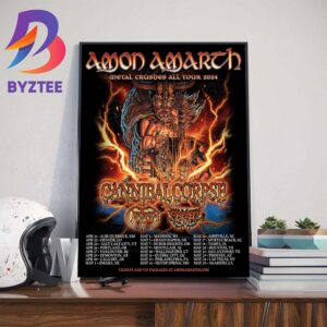 Vikings Of North America Amon Amarth Metal Crushes All Tour 2024 Wall Decor Poster Canvas