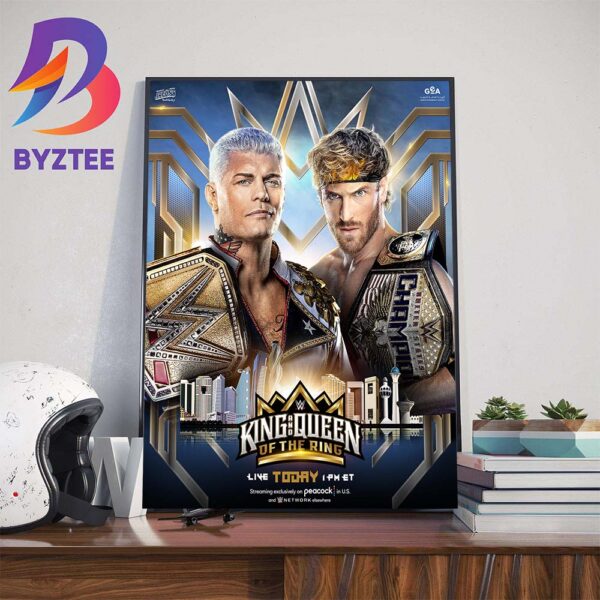 WWE Undisputed Champion Cody Rhodes Vs Logan Paul US Champion At WWE King And Queen Of The Ring 2024 Wall Decor Poster Canvas