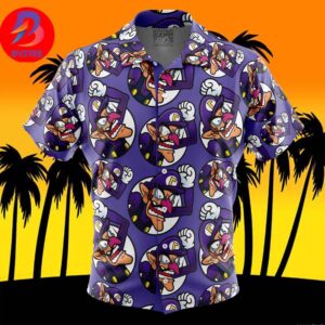 Waluigi Super Mario For Men And Women In Summer Vacation Button Up Hawaiian Shirt