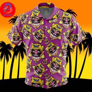 Wario Super Mario For Men And Women In Summer Vacation Button Up Hawaiian Shirt