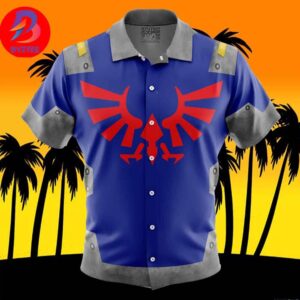 Zelda Shield Style The Legend of Zelda For Men And Women In Summer Vacation Button Up Hawaiian Shirt