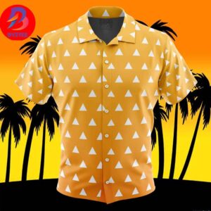 Zenitsu Agatsuma Demon Slayer For Men And Women In Summer Vacation Button Up Hawaiian Shirt