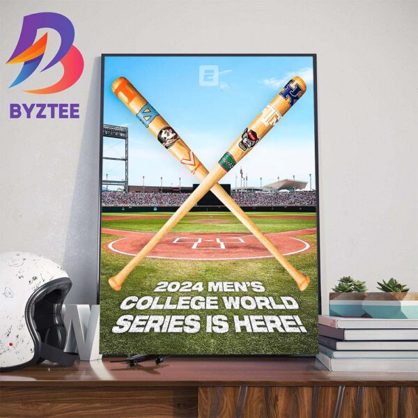 2024 NCAA Mens College World Series 8 Teams Are Ready To Battle In Omaha Wall Decor Poster Canvas