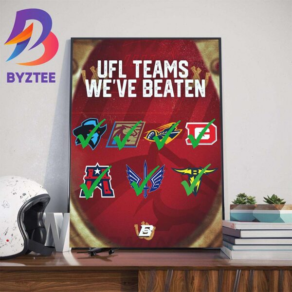 2024 UFL Champions The Dynasty Birmingham Stallions Beaten UFL Teams Wall Decor Poster Canvas