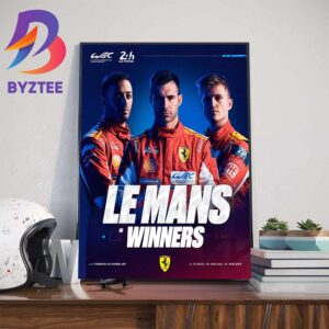24 Hours Of Le Mans Winners Are Ferrari AF Corse Wall Decor Poster Canvas